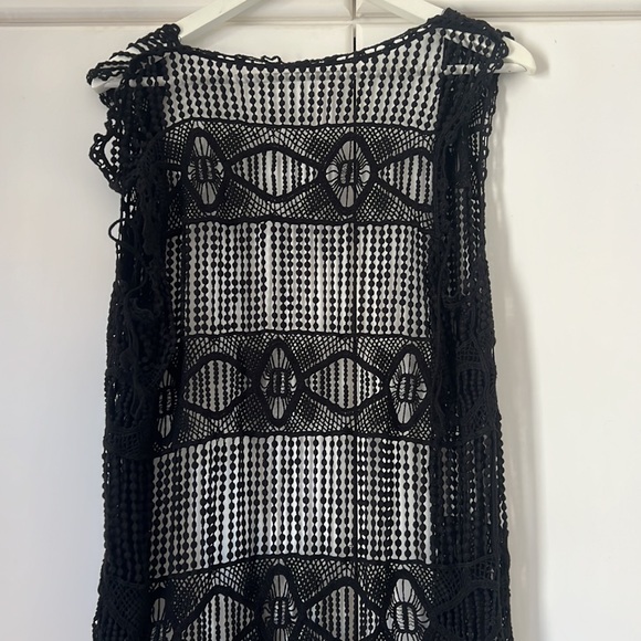 Women's Crochet Black Beach Coverup - Picture 5 of 6